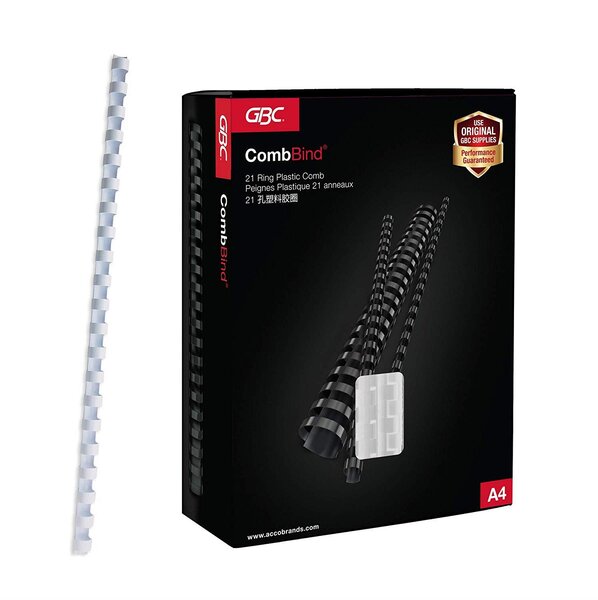 Lot de 50 CombBind Peignes de reliure blanc 38 mm GBC