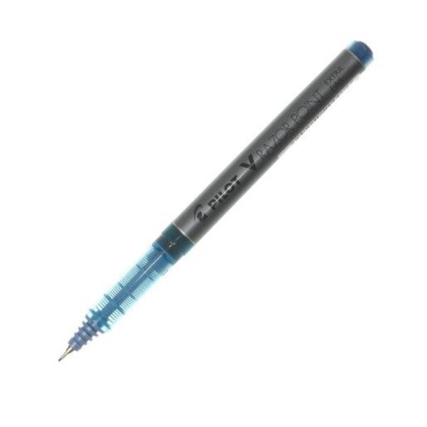 Stylo feutre V-RAZOR POINT pointe ultra-fine baguée métal encre liquide bleue PILOT