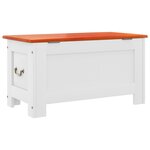 vidaXL Coffre de rangement et couvercle marron et blanc bois d'acacia