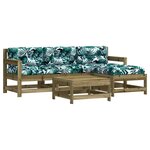 vidaXL Salon de jardin 5 Pièces avec coussins bois de pin imprégné