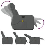 vidaXL Fauteuil de massage inclinable Gris foncé Tissu