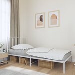 vidaXL Cadre de lit métal avec tête de lit blanc 100x190 cm
