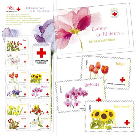 Carnet 10 timbres - La Croix Rouge Française - On peut le faire