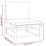 vidaXL Salon de jardin 7 Pièces avec coussins taupe bambou