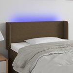 vidaXL Tête de lit à LED Marron foncé 83x16x78/88 cm Tissu
