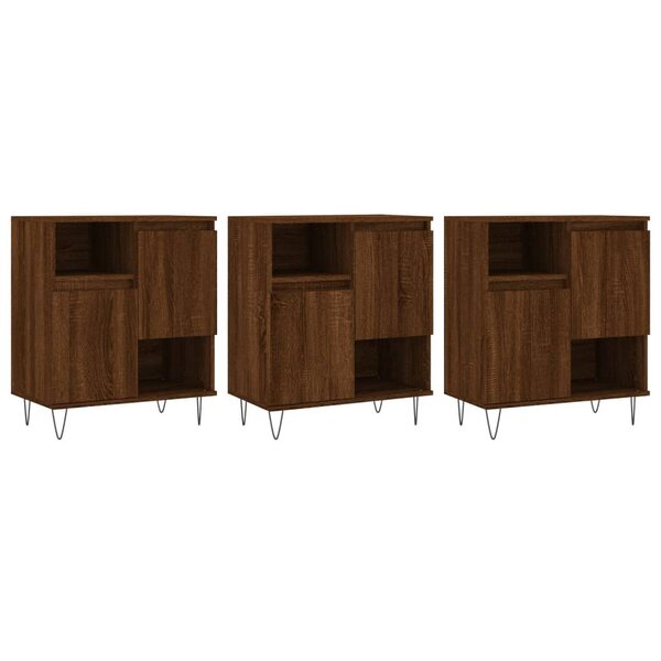 vidaXL Buffets 3 Pièces Chêne marron Bois d'ingénierie