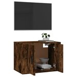 vidaXL Meuble TV mural Chêne fumé 57x34 5x40 cm