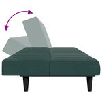 vidaXL Canapé-lit à 2 places avec repose-pied vert foncé velours