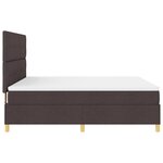vidaXL Lit avec sommier à ressort et matelas marron foncé super king en tissu