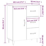 vidaXL Buffet sonoma gris 69 5x34x90 cm bois d'ingénierie