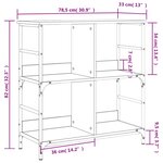 vidaXL Bibliothèque noir 78 5x33x82 cm bois d'ingénierie