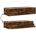 vidaXL Lit de jour et tiroirs chêne fumé 100x200 cm bois d'ingénierie