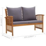 vidaXL Salon de jardin 5 Pièces avec coussins Bois d'acacia solide
