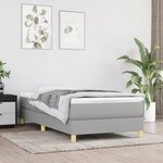 vidaXL Cadre de lit Gris clair 100x200 cm Tissu