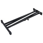 vidaXL Kit de support de clavier à empattement double et tabouret Noir