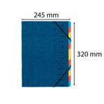 Trieur Agrafé Avec Élastiques 12 Compartiments - Bleu - X 8 - Exacompta