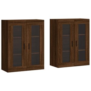 vidaXL Armoires murales 2 Pièces chêne marron bois d'ingénierie