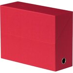 Boite archive transfert Toilée 34x25 cm A4 Dos de 9 cm Rouge FAST