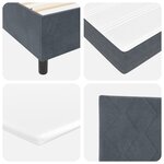 Lit Box Spring vidaXL avec Matelas Gris Foncé Velours Simple
