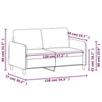 vidaXL Canapé à 2 places Rouge bordeaux 120 cm Velours