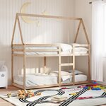 vidaXL Lit superposé avec toit 80x200 cm bois de pin massif