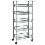 vidaXL Chariot de cuisine à 5 niveaux Gris 46x26x105 cm Fer