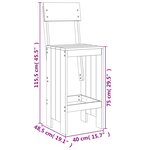 vidaXL Tabourets de bar lot de 2 40x48 5x115 5 cm bois massif douglas