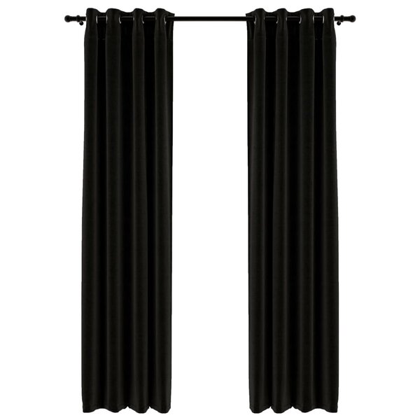 vidaXL Rideaux occultants Aspect de lin 2 Pièces Anthracite 140x225 cm