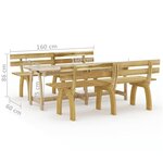 vidaXL Ensemble à manger de jardin 3 Pièces Bois de pin imprégné