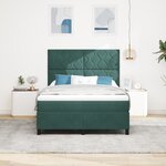 Box Spring vidaXL avec Matelas Vert Foncé 140x200 cm Velours