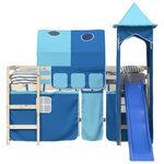 vidaXL Rideaux pour lit mezzanine avec tunnel et tour bleu
