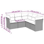 vidaXL Salon de jardin avec coussins 5 Pièces beige résine tressée