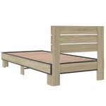 vidaXL Cadre de lit chêne sonoma 90x200 cm bois d'ingénierie et métal
