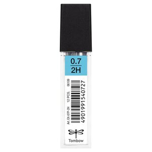 Etui de 12 mines pour porte-mine pointe calibrée 0 7 mm dureté 2h x 12 tombow