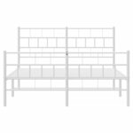 vidaXL Cadre de lit métal avec tête de lit/pied de lit blanc 140x190cm
