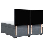 vidaXL Sommier à lattes de lit et matelas Gris foncé 180x200cm Velours