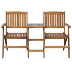 vidaXL Banc de jardin pliant et table à thé 140cm Bois d'acacia solide