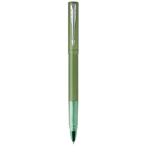 PARKER VECTOR XL Stylo roller laque verte métallisée sur laiton recharge noire pointe fine Coffret cadeau
