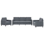 vidaXL Ensemble de canapés 3 Pièces gris foncé velours