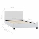 vidaXL Cadre de lit Blanc Similicuir 90 x 200 cm