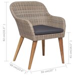 vidaXL Salon de jardin avec coussins 7 Pièces Résine tressée