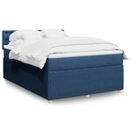 vidaXL Sommier à lattes de lit avec matelas Bleu 140x190 cm Tissu