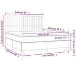 vidaXL Sommier à lattes de lit et matelas Gris foncé 160x200cm Velours