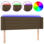 vidaXL Tête de lit à LED Marron foncé 147x16x78/88 cm Tissu