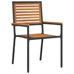 Chaises de jardin empilables vidaXL avec coussins  2 pièces  noires en poly rotin