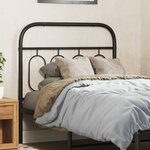 vidaXL Tête de lit métal noir 80 cm