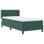 Lit à Ressorts Box avec Matelas Vert Foncé 90x190 cm Velours