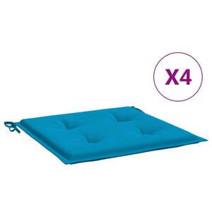 vidaXL Coussins de chaise jardin lot de 4 bleu 50x50x4 cm tissu oxford