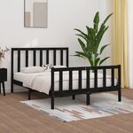 vidaXL Cadre de lit Noir Bois massif 140x190 cm