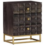 vidaXL Table de chevet Noir 40x30x50 cm Bois de manguier massif
